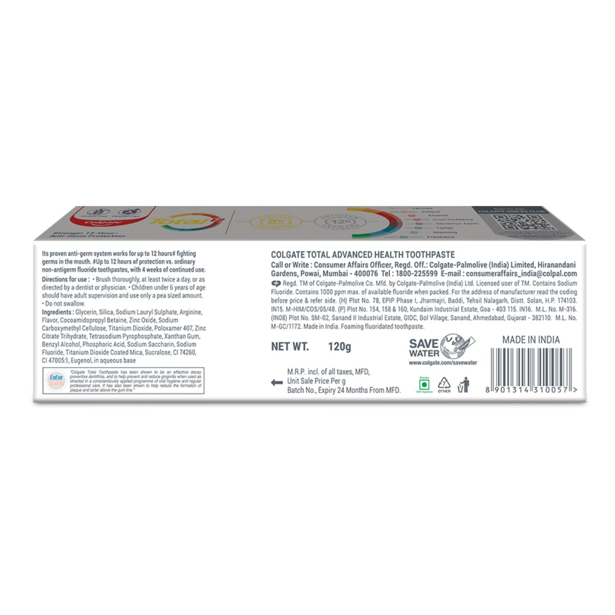Colgate Total Advanced Health Cavity Protection Toothpaste - 120g