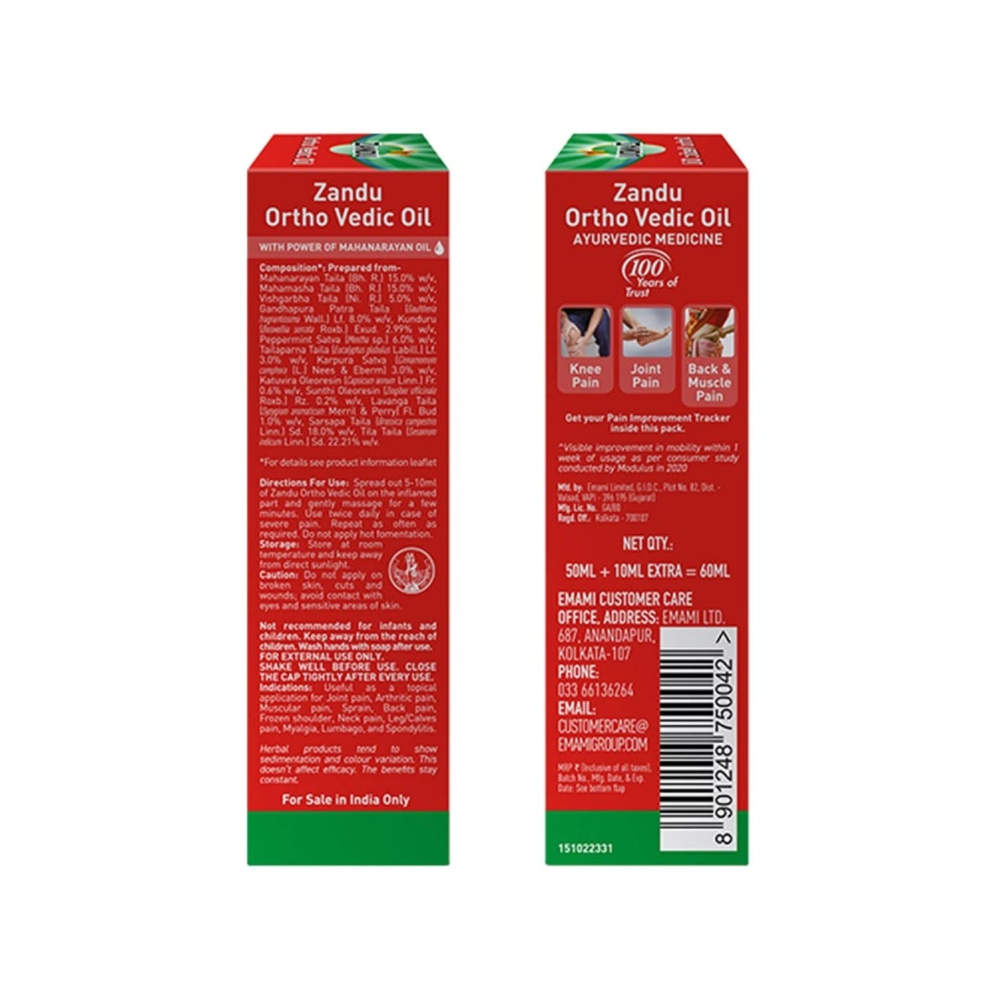 Zandu Ortho Vedic Oil | Ayurvedic Oil for Joint Pain, Muscle Pain 50ml