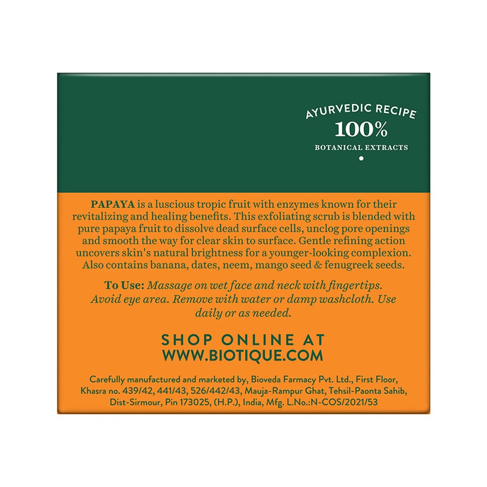Biotique Papaya Tan Removal Brightening & Revitalizing Face Scrub 75g