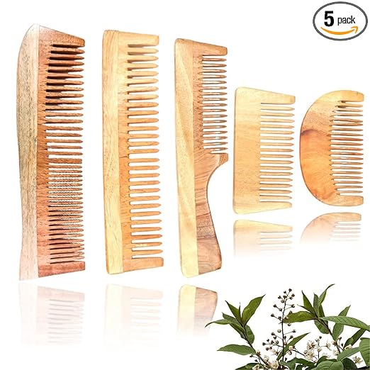 LGS Neem Wooden Comb | Hair comb set combo