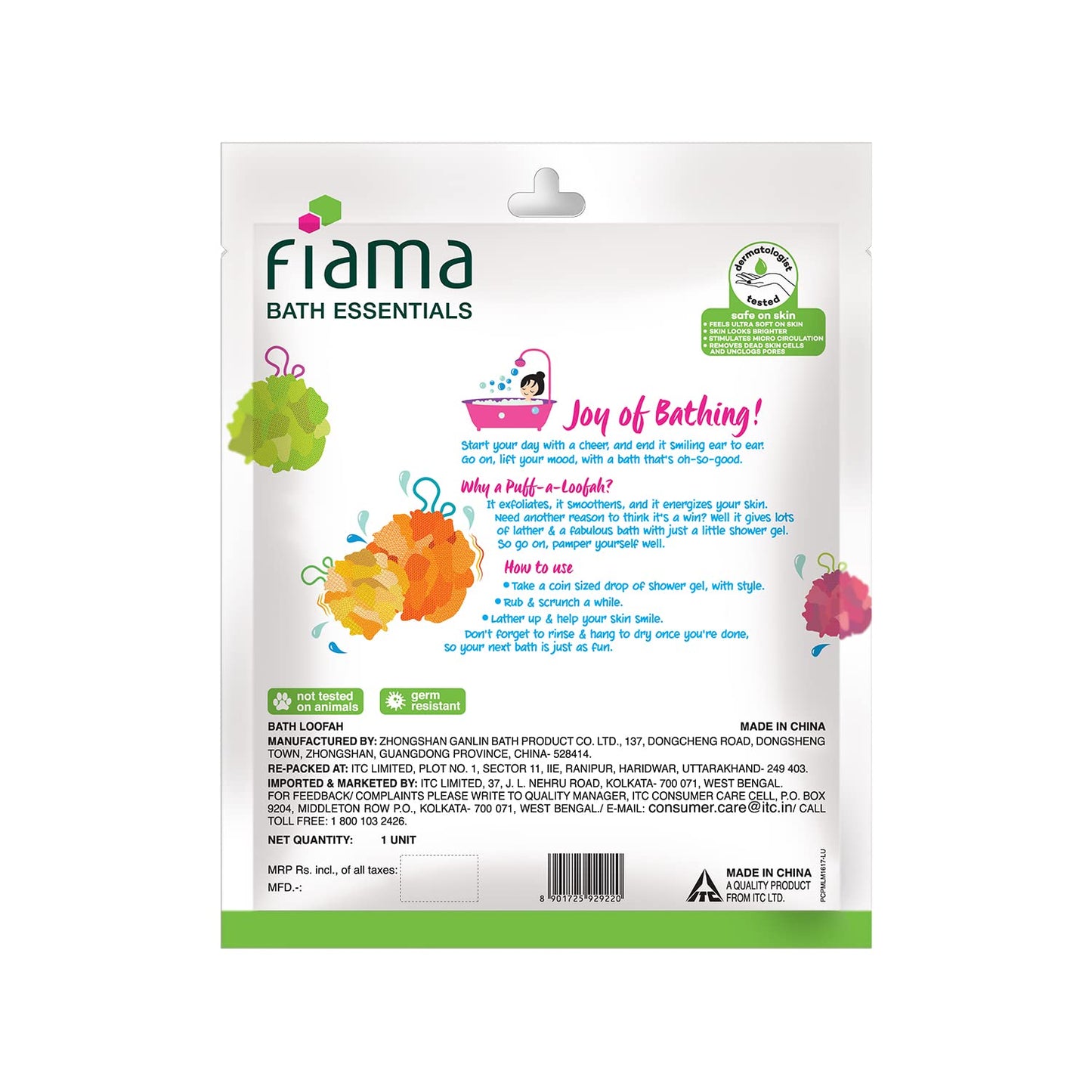 Fiama Bath Essential Puff-a-Loofah Soft, Exfoliated and Energized Skin