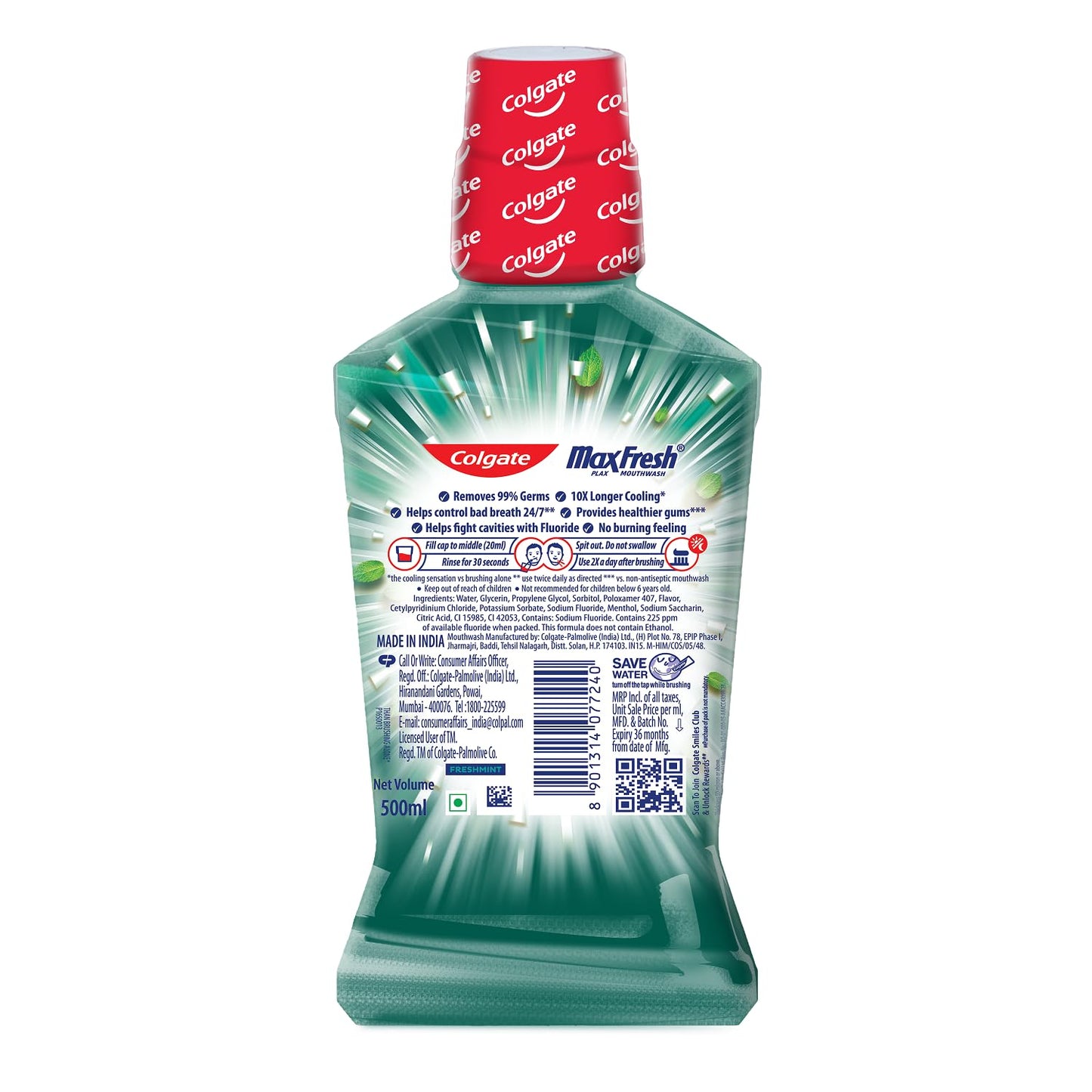 Colgate Plax Fresh Mint Mouthwash 500 Ml