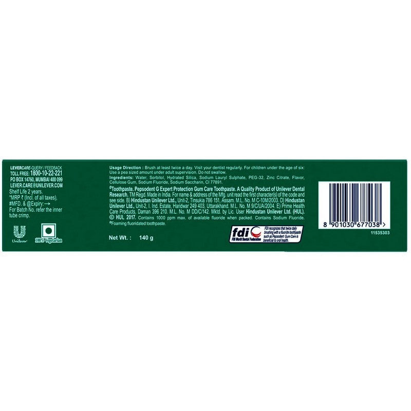 Pepsodent-G Toothpaste Gum Care, 140 g