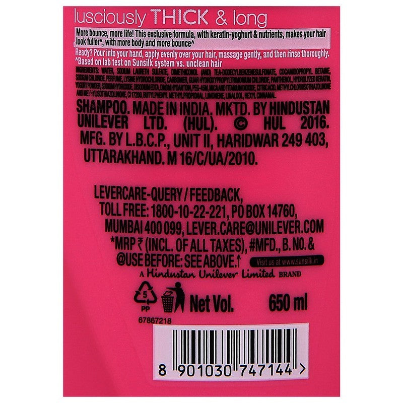 Sunsilk Shampoo Bottle Thick And Long, 650 ml