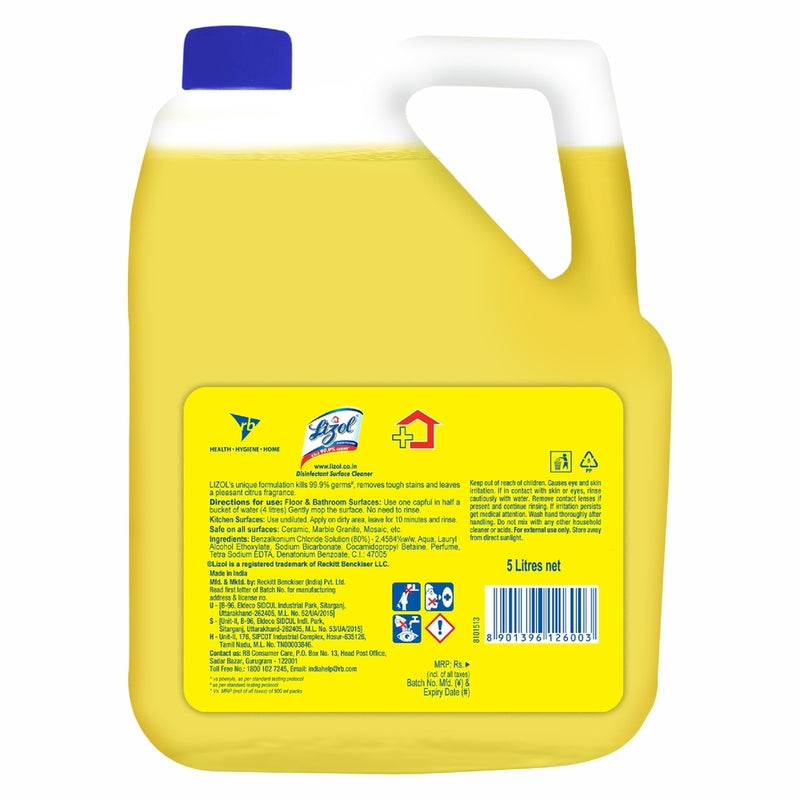 Lizol Citrus Disinfectant Floor Cleaner 5 L