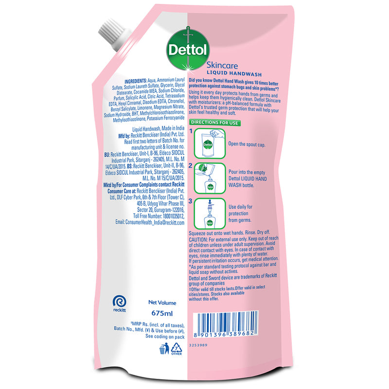 Dettol Skincare Liquid Handwash 675 ml