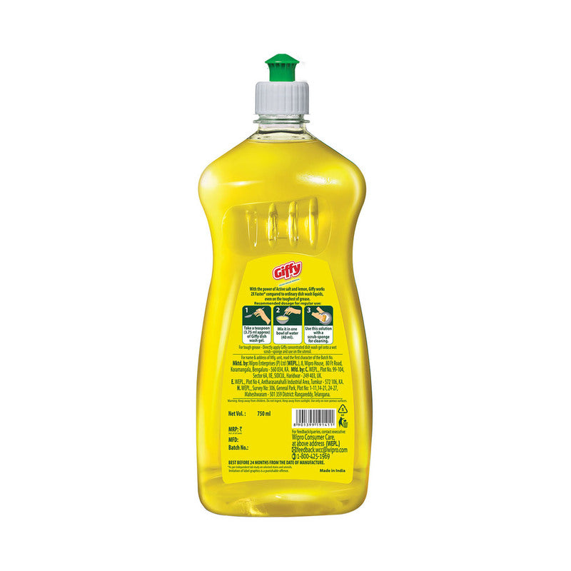 Giffy Lemon Dish Wash Gel 750 ml
