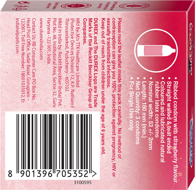DUREX EXTRA THIN WILD STRAWBERRY 3U