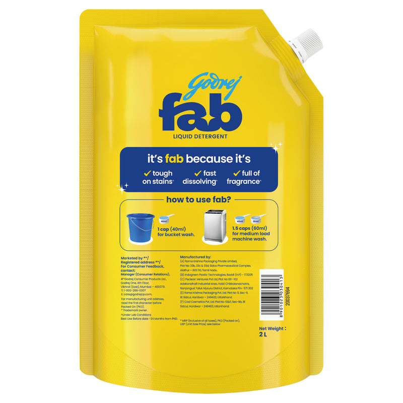 Godrej Fab Liquid Detergent 2 L