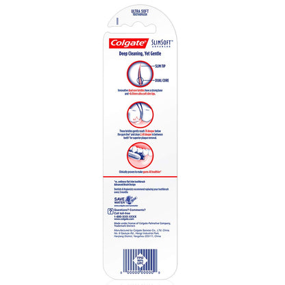 Colgate Slim Soft Advanced, Ultra Soft Manual Toothbrush For Adult, Multi Colour