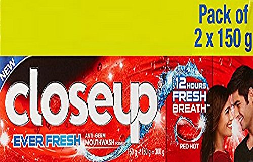 Closeup Everfresh+ Anti-Germ Gel Toothpaste Red Hot, Save Rs. 20, 2x150 g