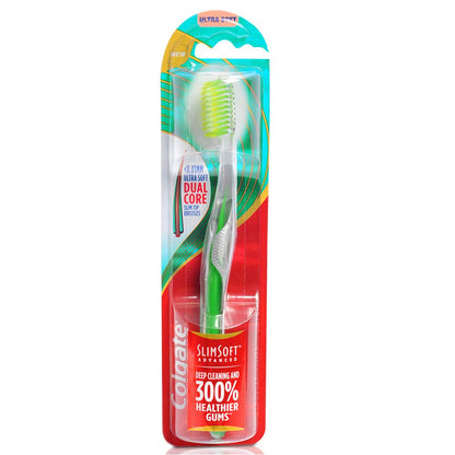 Colgate Slim Soft Advanced, Ultra Soft Manual Toothbrush For Adult, Multi Colour