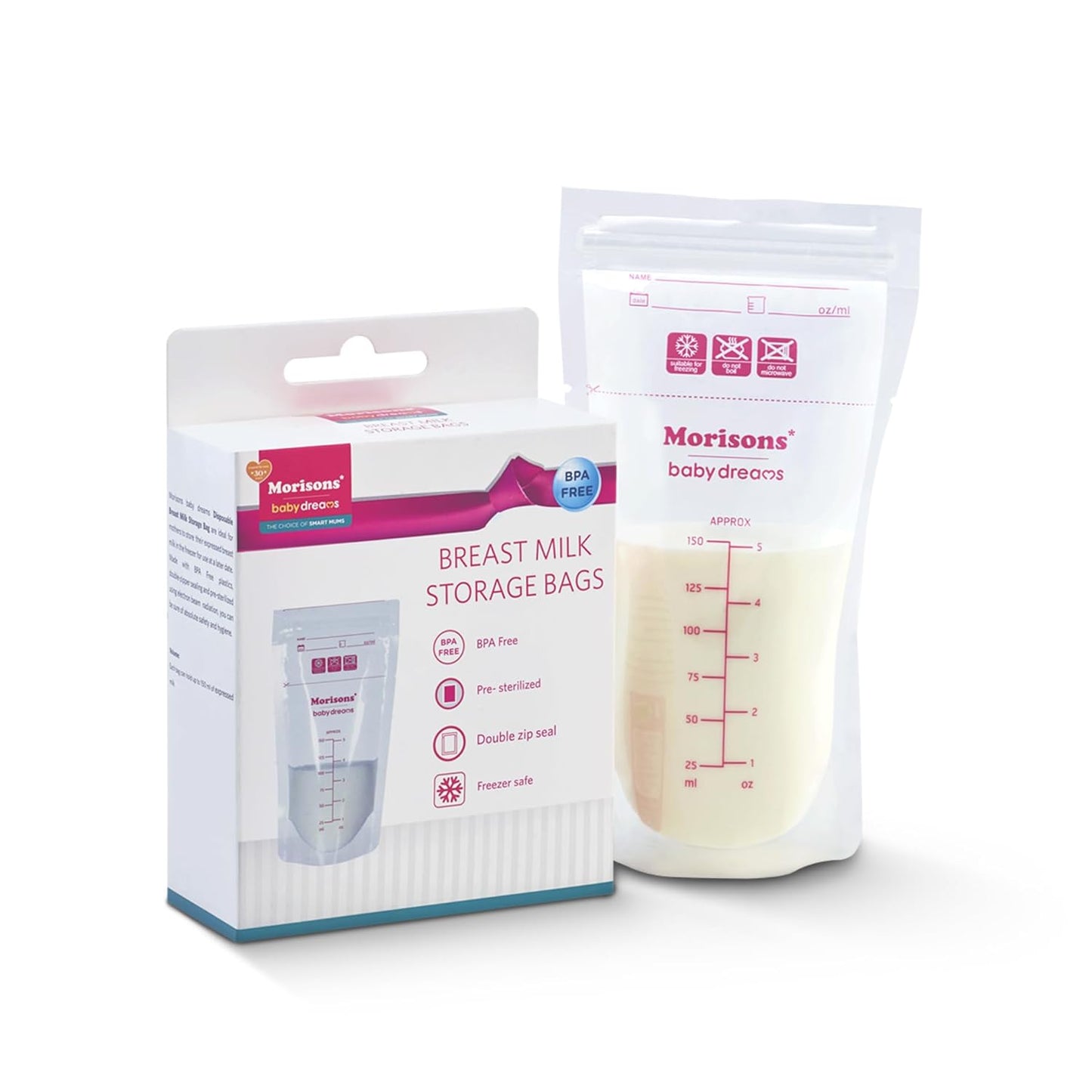 Morisons Baby Dreams Breast Milk Storage Bags