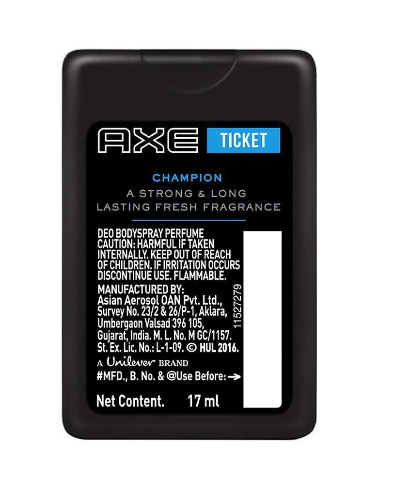 AXE Ticket Perfume, Champion, 17 Ml