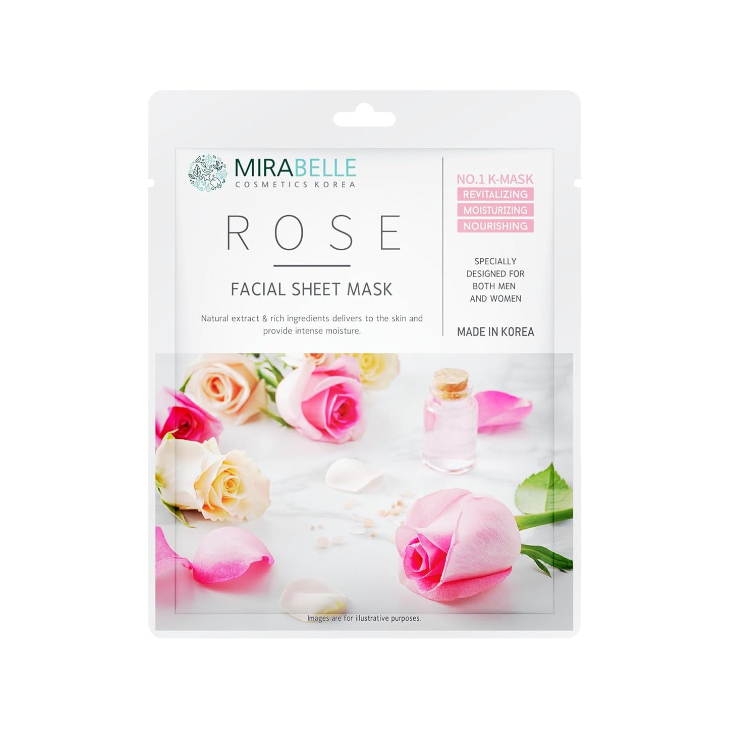 MIRABELLE Rose Facial Serum Sheet Mask 25Ml