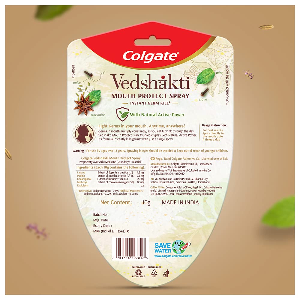 Colgate Vedshakti Mouth Protect Spray - 10gm