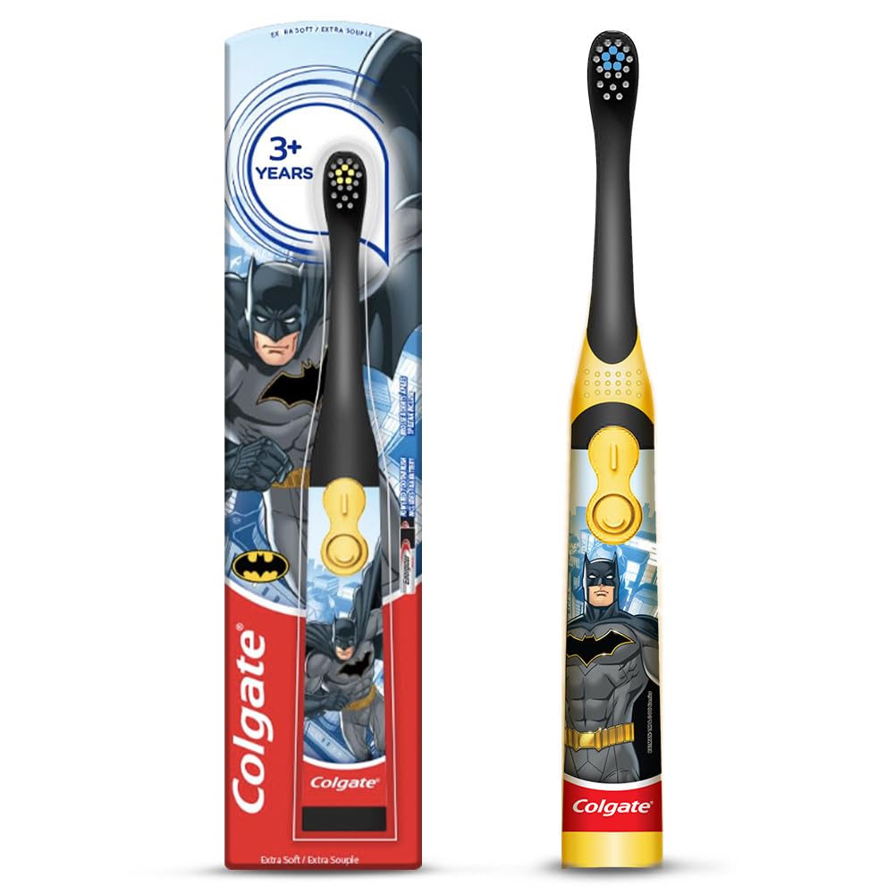 Colgate Batman Toothbrush for kids, Battery Powered Electric Toothbrush, Age 3+, Kids
