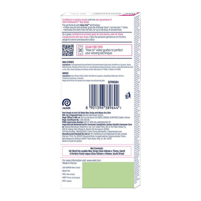 Veet Full Body Waxing Strips Kit for Dry Skin, 20 Strips