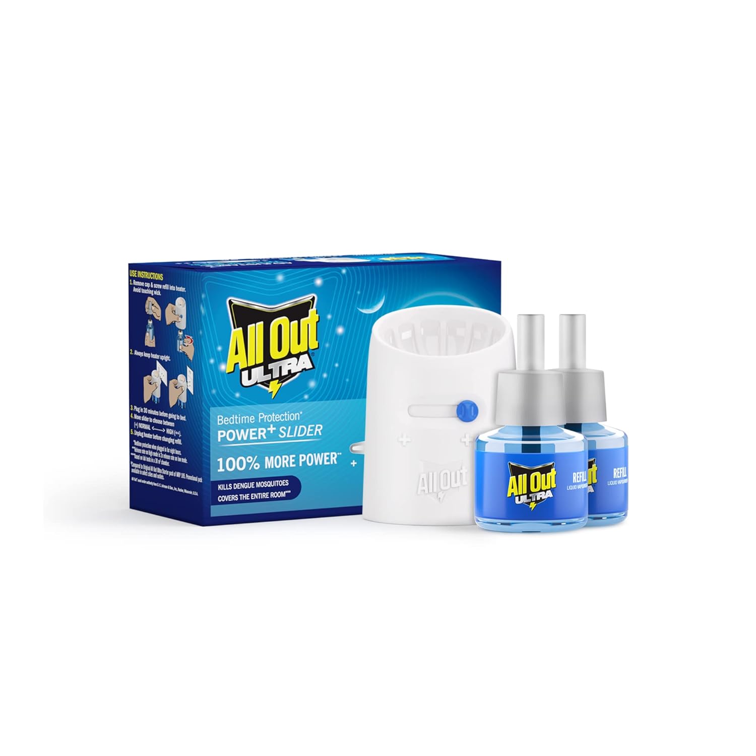 All Out Ultra Mosquito Repellant Combi Pack (Machine + 2 Refills) | Kills Dengue Mosquitoes