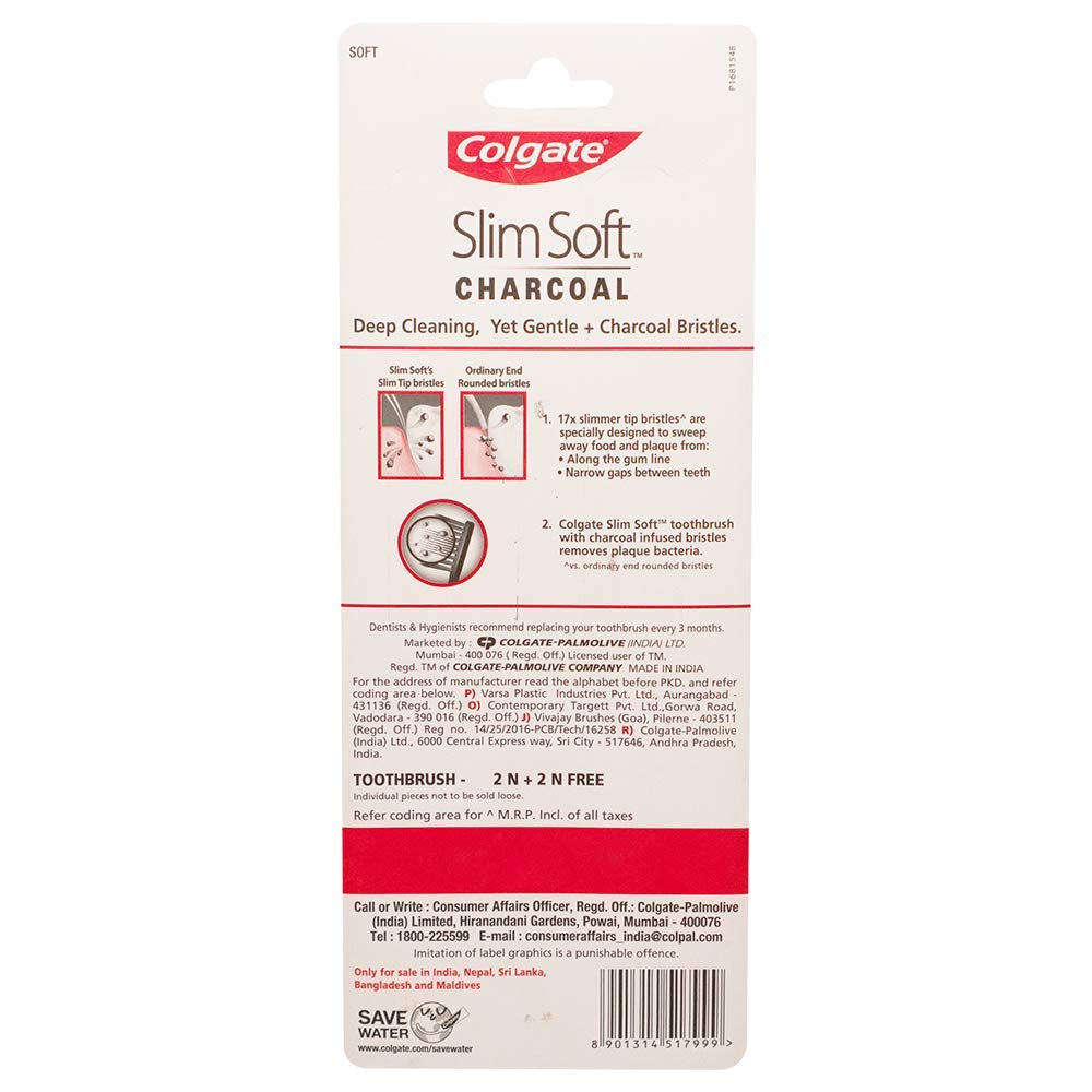 Colgate Slimsoft Charcoal Manual Toothbrush