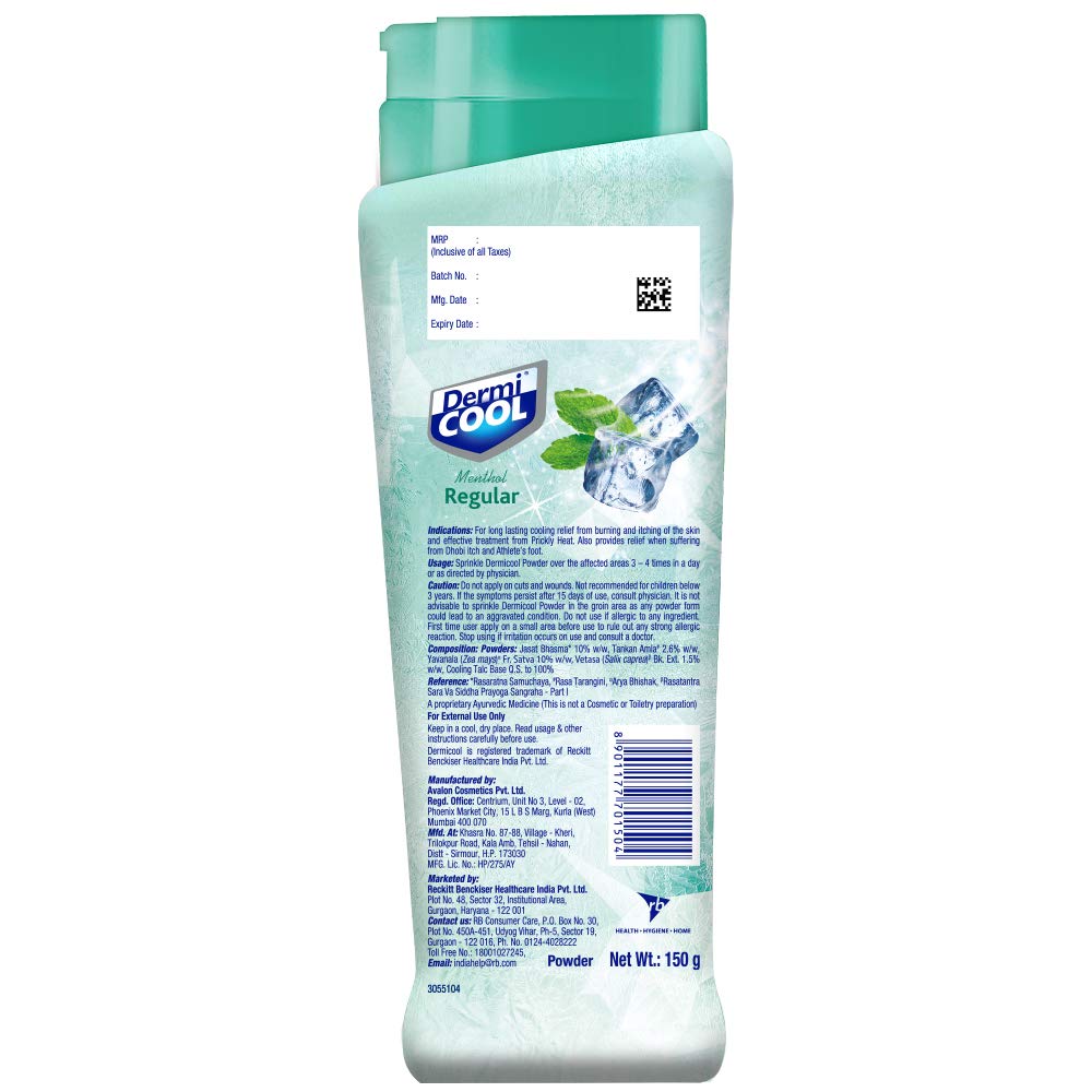 Dermicool Prickly Heat Powder, Aloe, 150 g