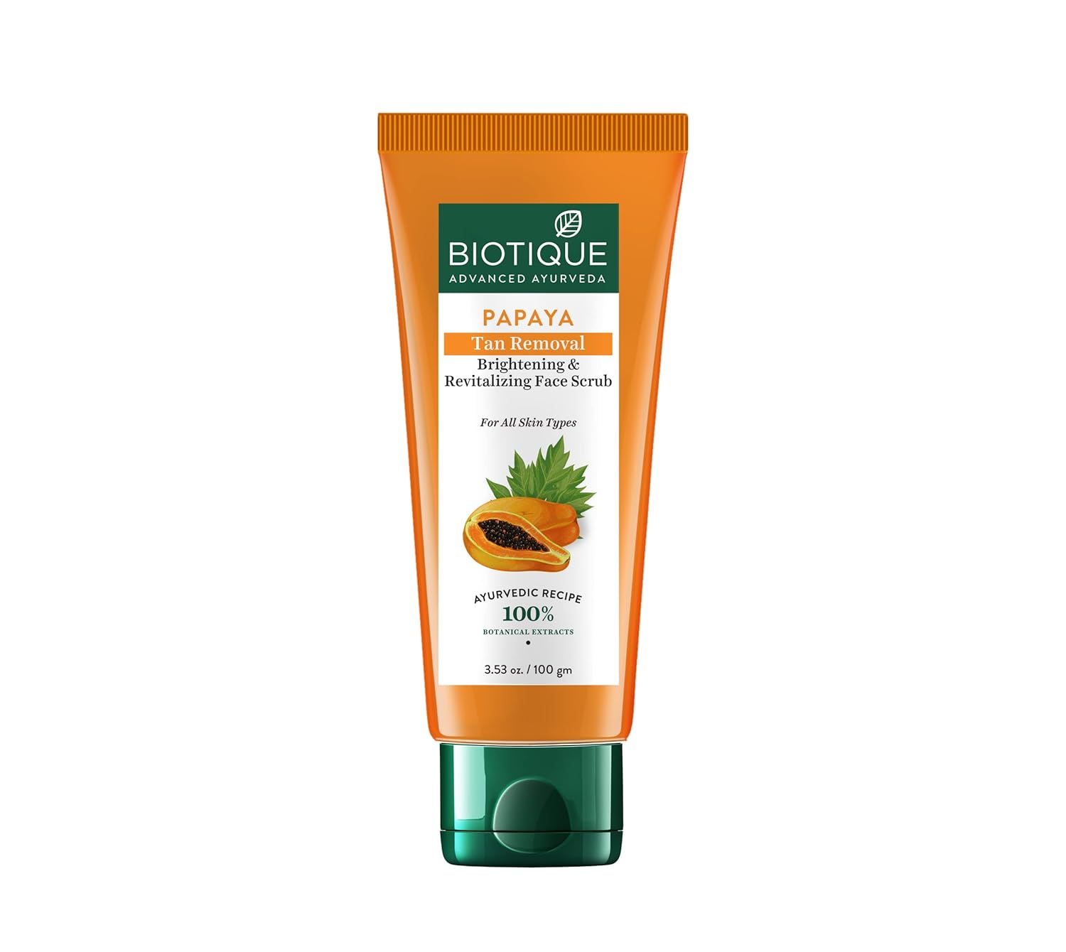 Biotique Papaya Tan Removal Brightening & Revitalizing Face Scrub for All Skin Types 100g