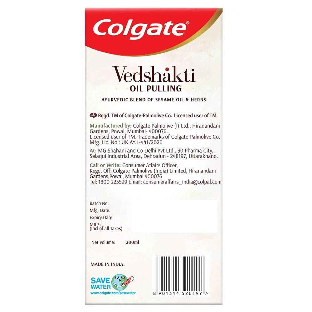Colgate Vedshakti Oil Pulling Mouthwash,200ml