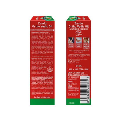 Zandu Ortho Vedic Oil | Ayurvedic Oil for Joint Pain, Muscle Pain  50ml