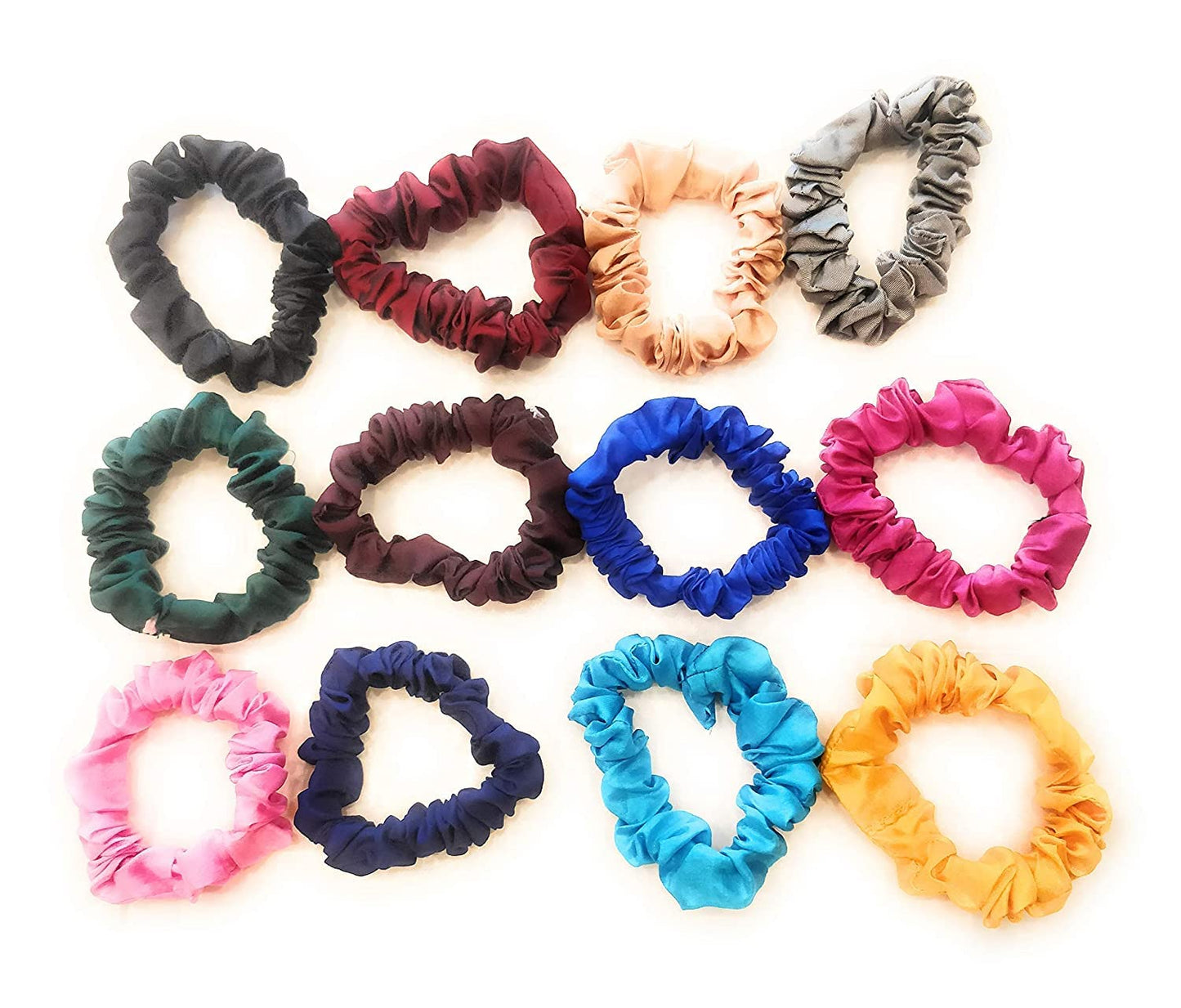 LGS Silk Scrunchies Rubber Bands for Girls and Women Multicolor