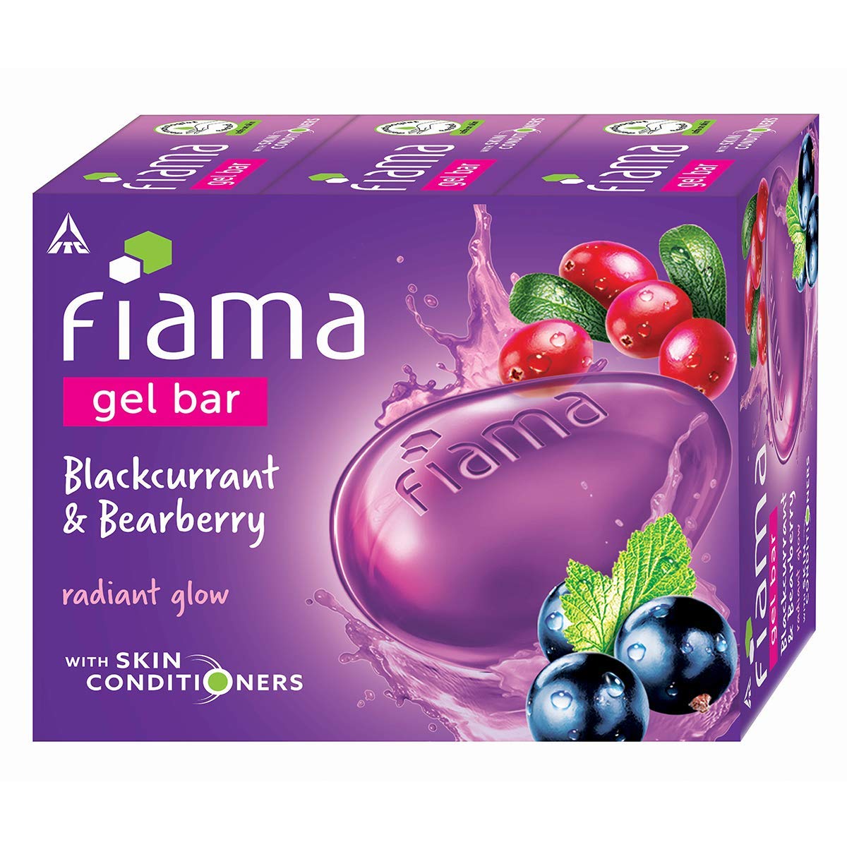 Fiama Di Wills Gel Bar, Blackcurrant and Bearberry, 125g*3