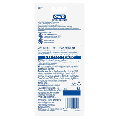 Oral-B Cavity Defense Soft Toothbrush Multicolour Set
