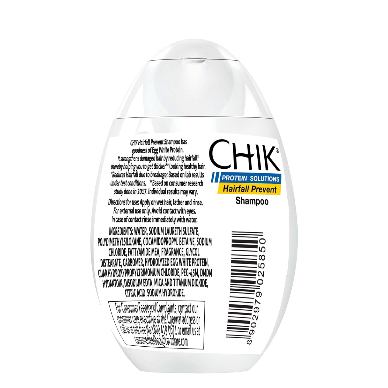 CHIK Hairfall Prevent Egg Shampoo, White, 175 ml