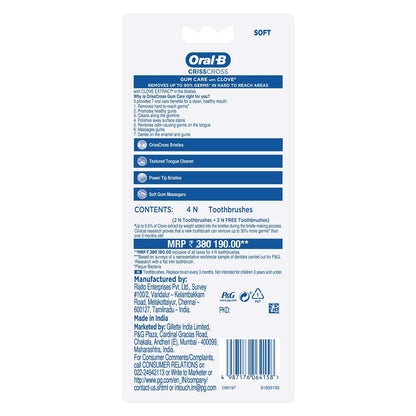 Oral-B Crisscross Gum Care Deep Clean Soft Bristle Toothbrush Multicolour Set