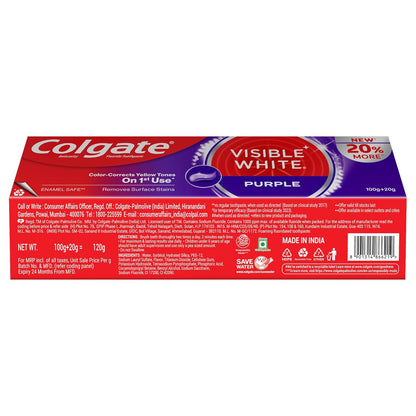 Colgate Visible White Purple Toothpaste 120g