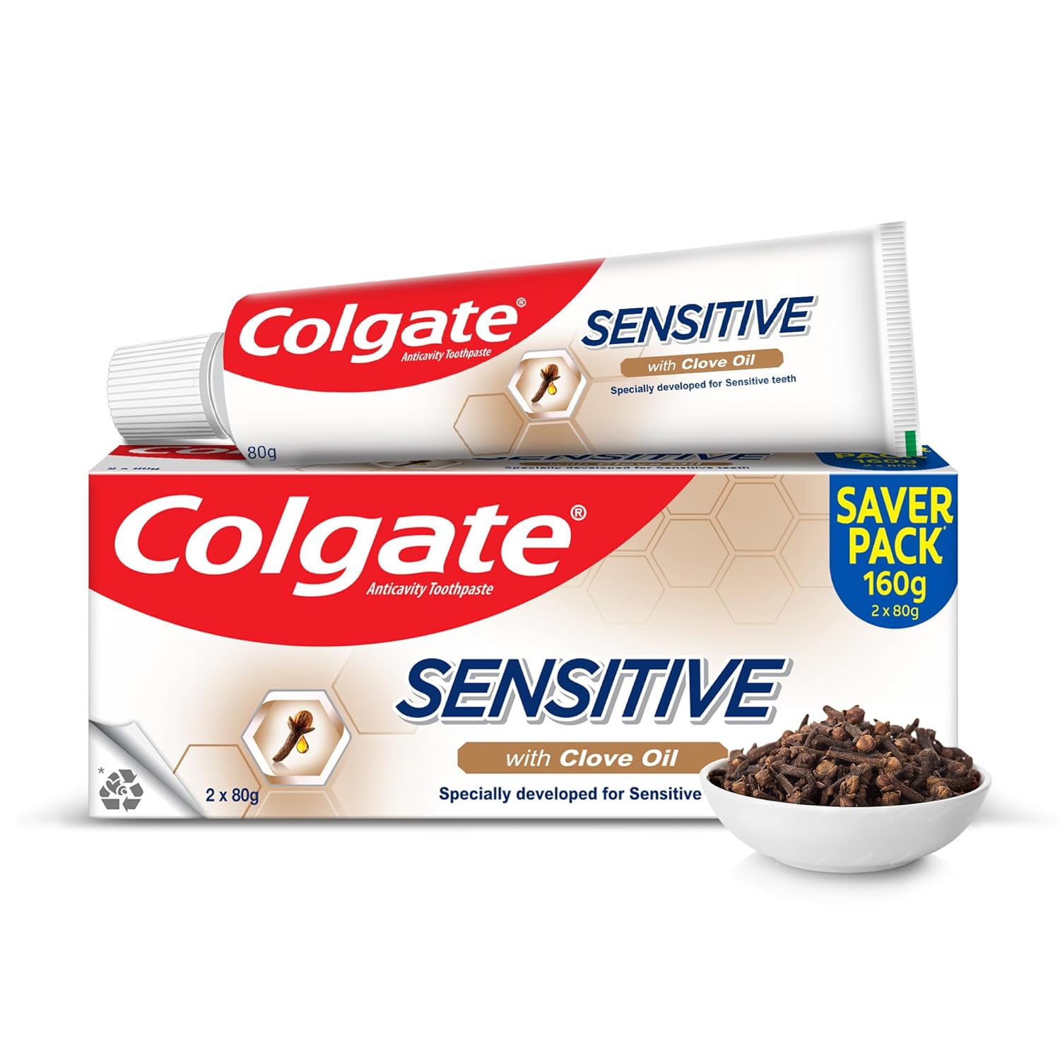 Colgate Sensitive Toothpaste with Clove Oil, for Sensitivity Relief, 160g
