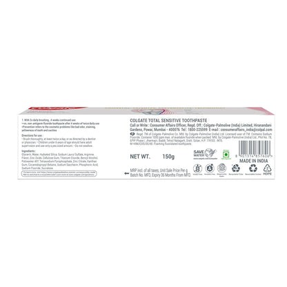 Colgate Total Sensitive Toothpaste - 150 Grams