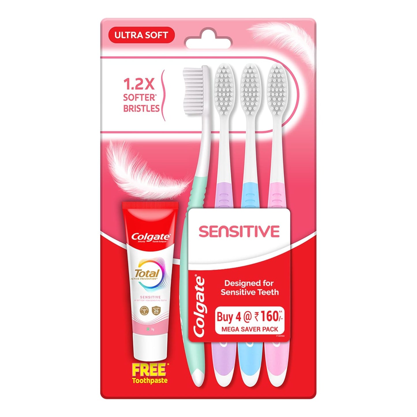 Colgate Sensitive+ Ultra Soft Manual Toothbrush  Multicolor