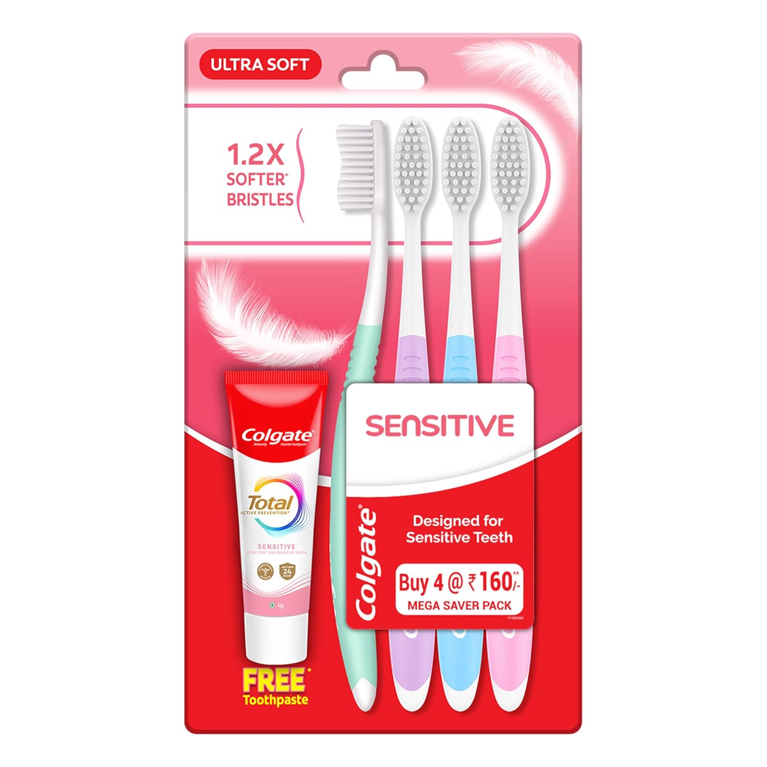 Colgate Sensitive+ Ultra Soft Manual Toothbrush  Multicolor