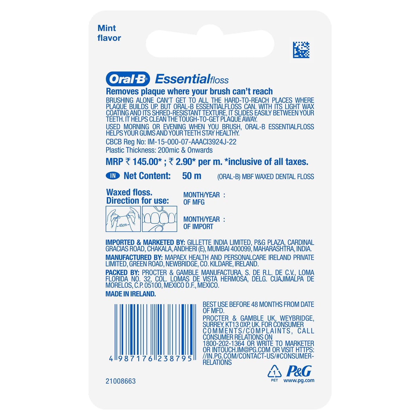 Oral-B Essential Floss- Mint Flavor