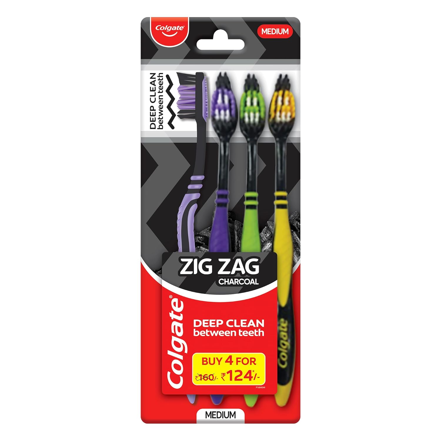 Colgate ZigZag Charcoal Soft Bristle Manual Toothbrush