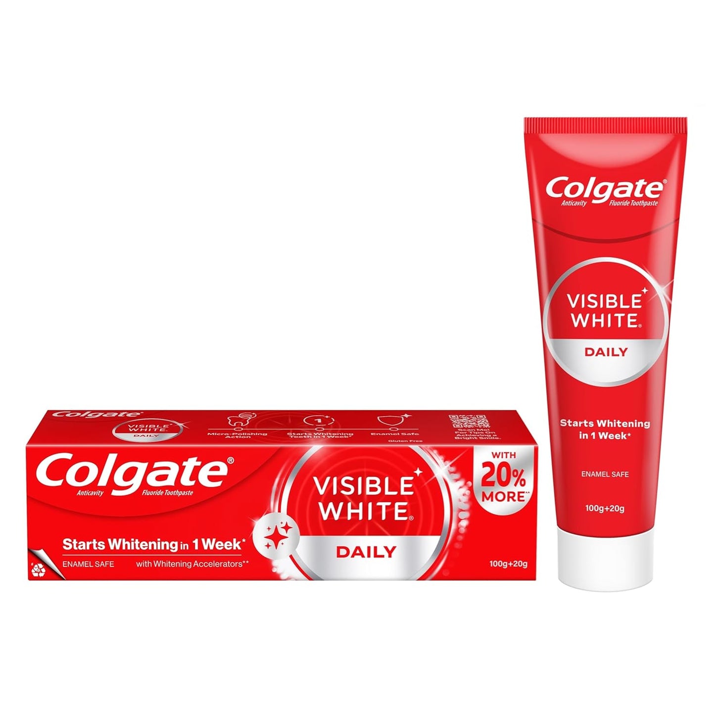 Colgate Visible White Toothpaste Minty Flavour (100g + 20g)