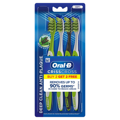 Oral-B Crisscross Deep Clean Soft Bristles Toothbrush Multicolour Set