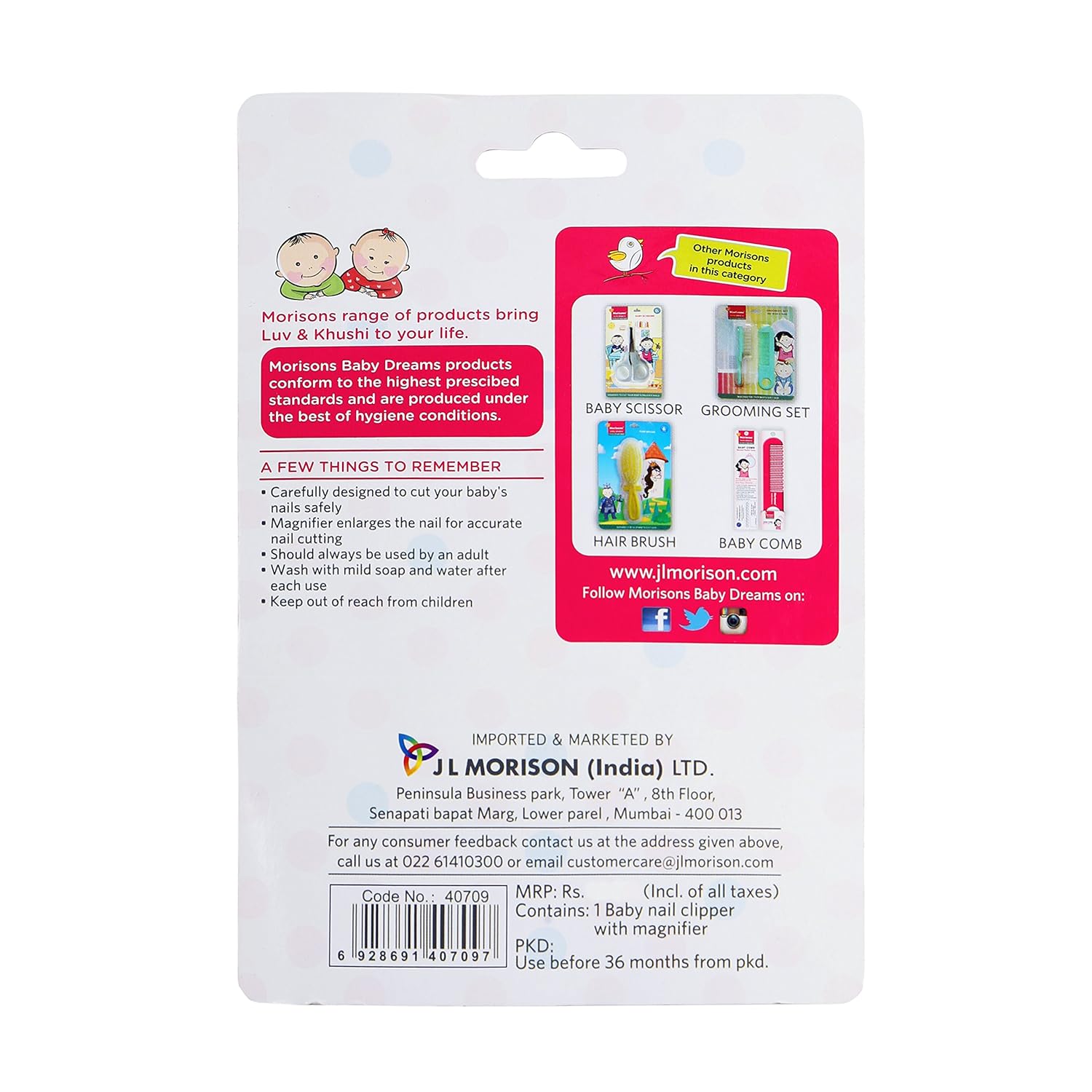 Baby Dreams MBD Baby Nail Clipper with Magnifier - Multi Colour