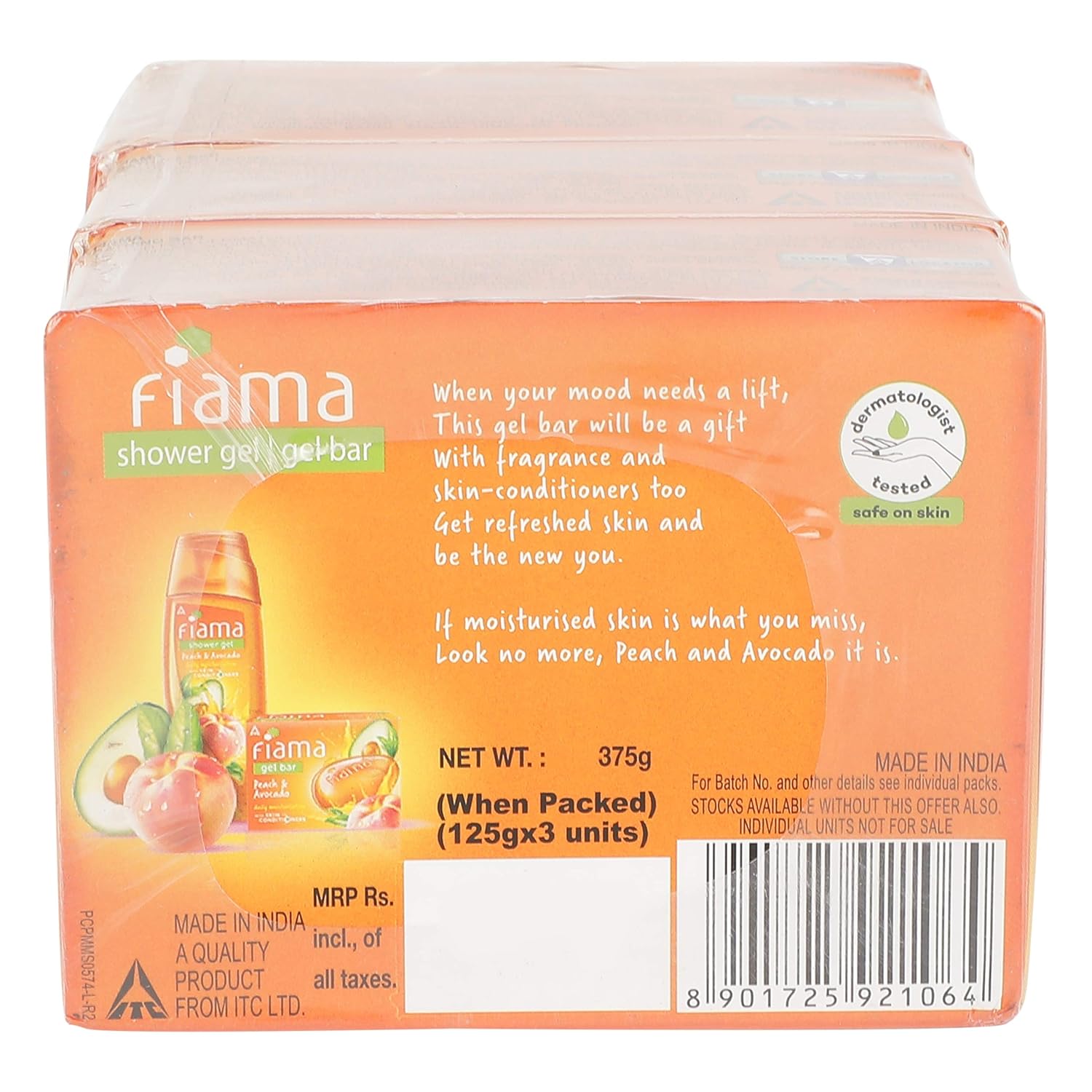 Fiama Gel Bathing Bar, Peach and Avocado