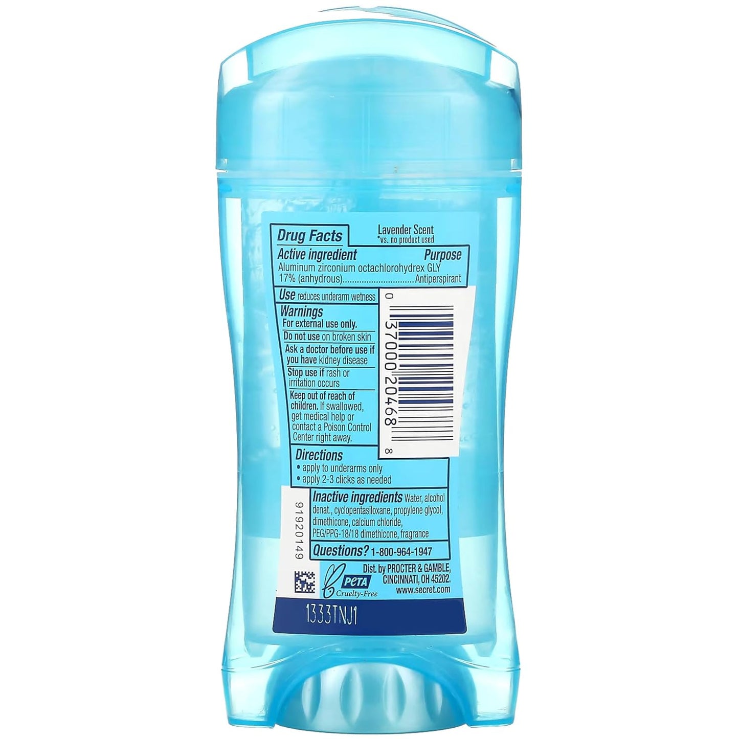 Secret Scent Expressions Anti-Perspirant Deodorant Clear Gel Ooh-La-La Lavender
