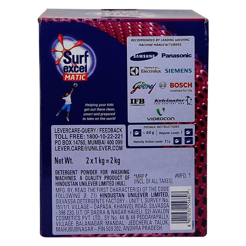 Surf Excel Matic Powder Front Load, 2 kg