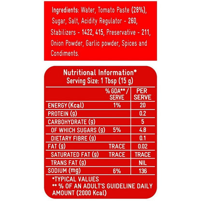 Kissan Ketchup Squeezy, 450 g