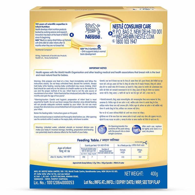 Nestle Nan Pro 3 Baby Milk Food 400 g