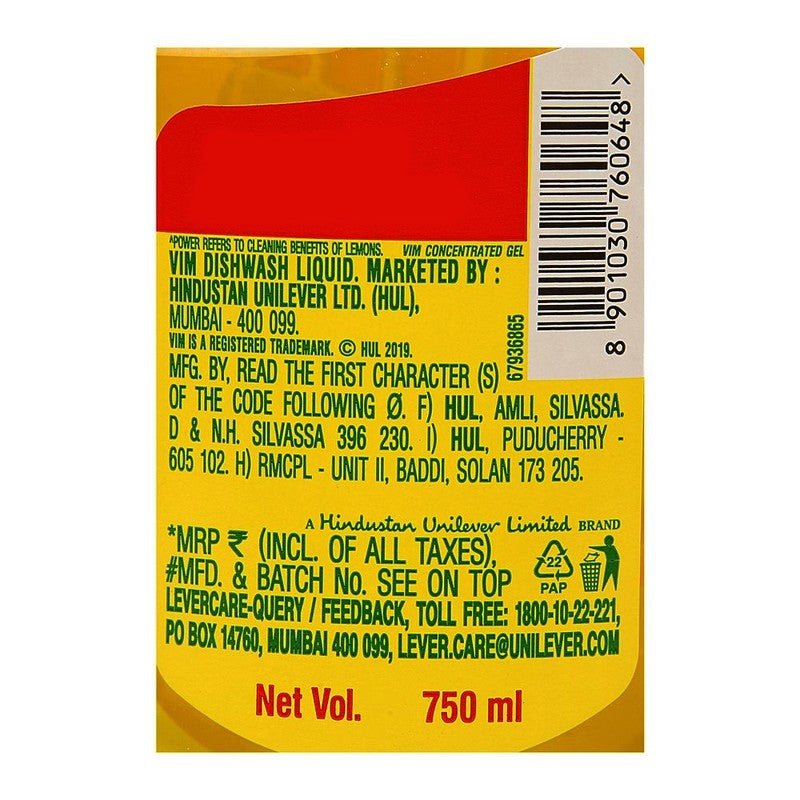 Vim Dishwash Liquid 750 ml