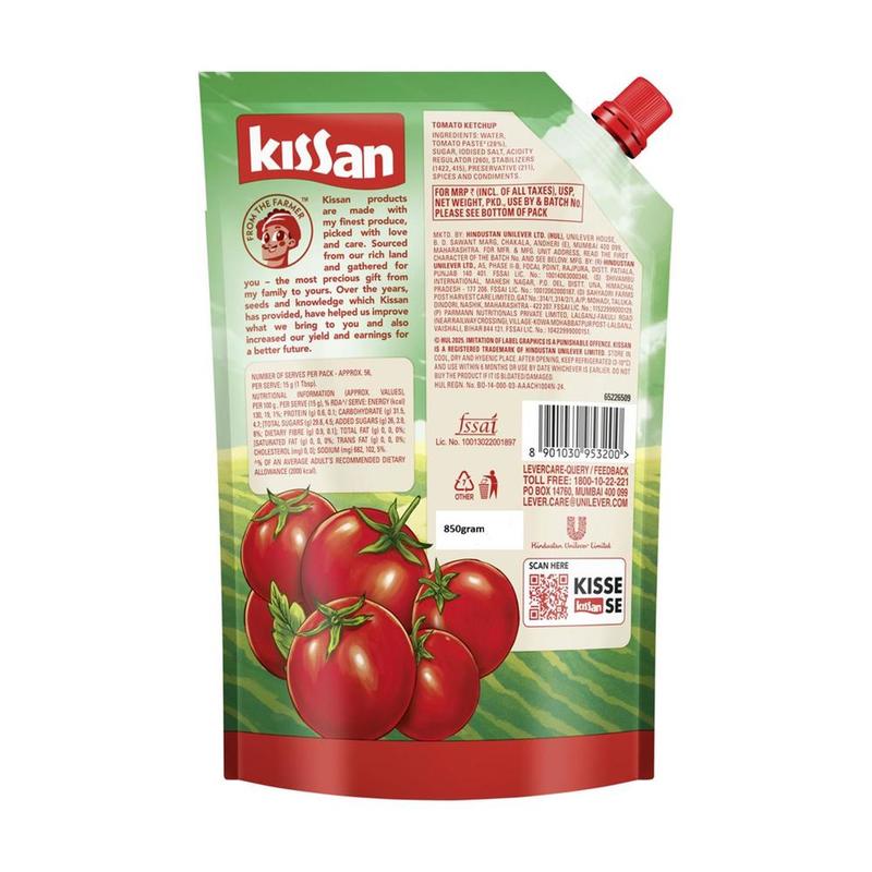 Kissan Ketchup No Onion No Garlic, 850 g